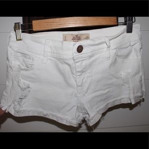Hollister white jean shorts